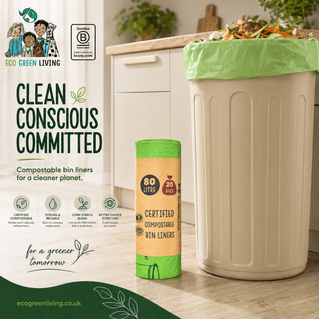 80L Bin Liners | 1 Roll of 20 Bags | Eco Green Living - EcoGreenLiving