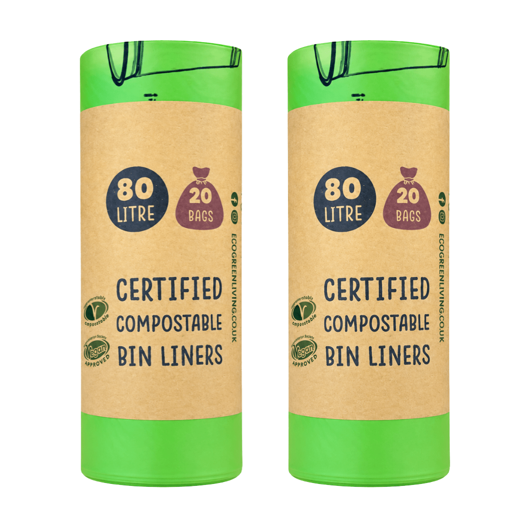 80L Bin Liners | 2 Roll of 20 Bags | Eco Green Living - EcoGreenLiving