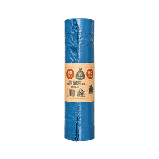 90L Recycled Plastic Drawstring Bag |1 Roll of 15Bags | Eco Green Living - EcoGreenLiving