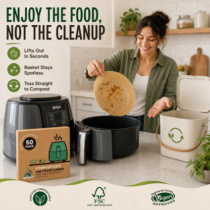 Air Fryer Liners 50 Papers, suitable for all air fryers