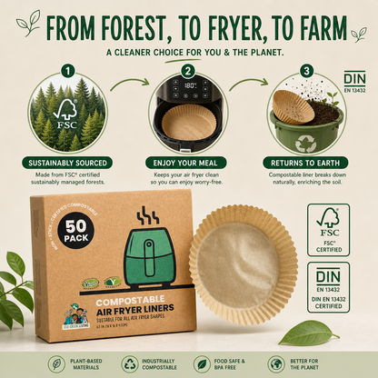Air Fryer Liners 50 Papers, suitable for all air fryers