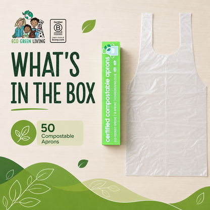 Eco-friendly Certified Compostable Aprons (50 aprons)