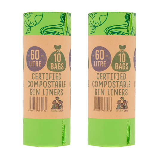Sacs à déchets compostables 60L | 1 rouleau de 10 sachets | Vie éco-verte