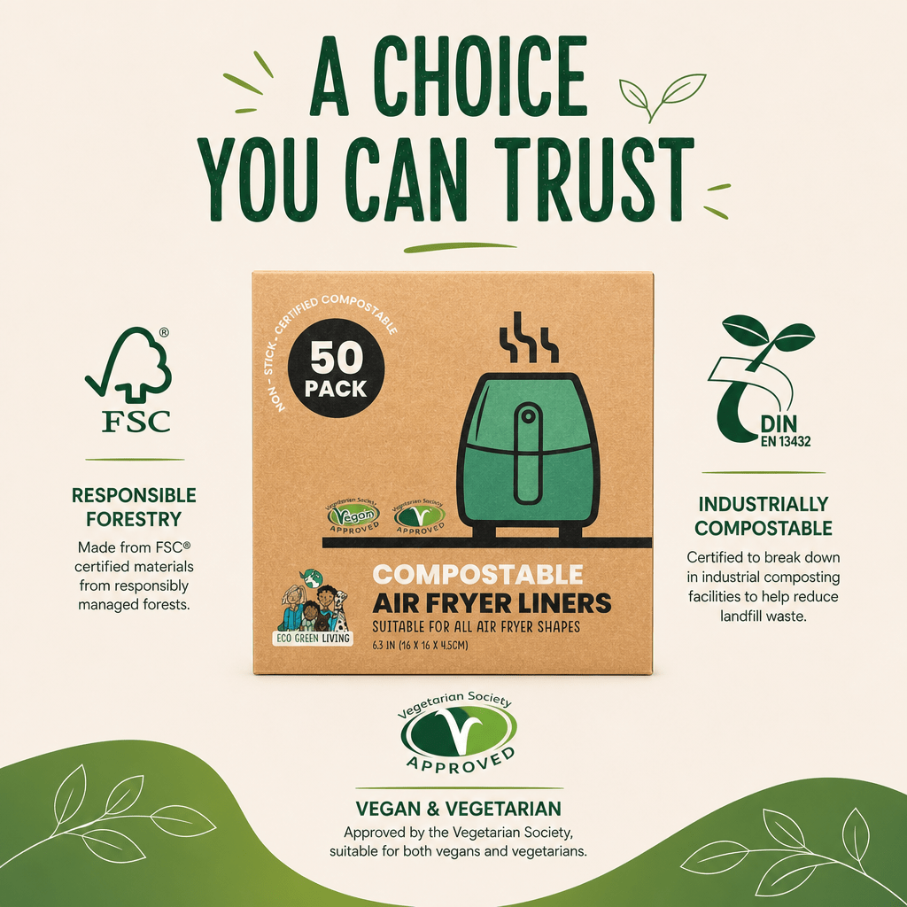 Air Fryer Liners 50 Papers, suitable for all air fryers - EcoGreenLiving