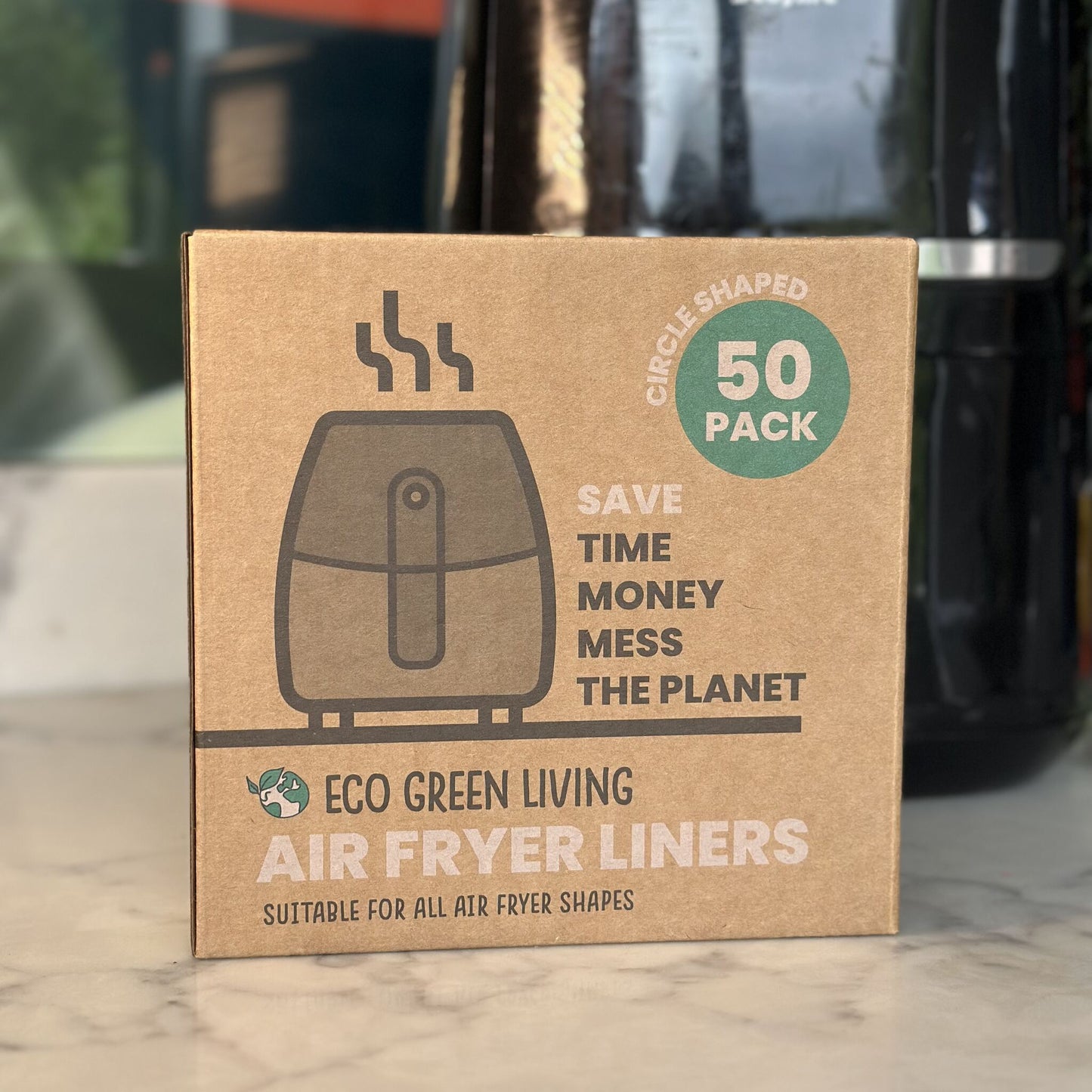 Air Fryer Liners 50 Papers, suitable for all air fryers - EcoGreenLiving