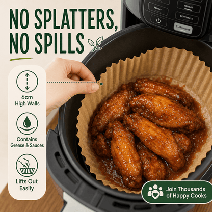 Air Fryer Liners 50 Papers, suitable for all air fryers - EcoGreenLiving