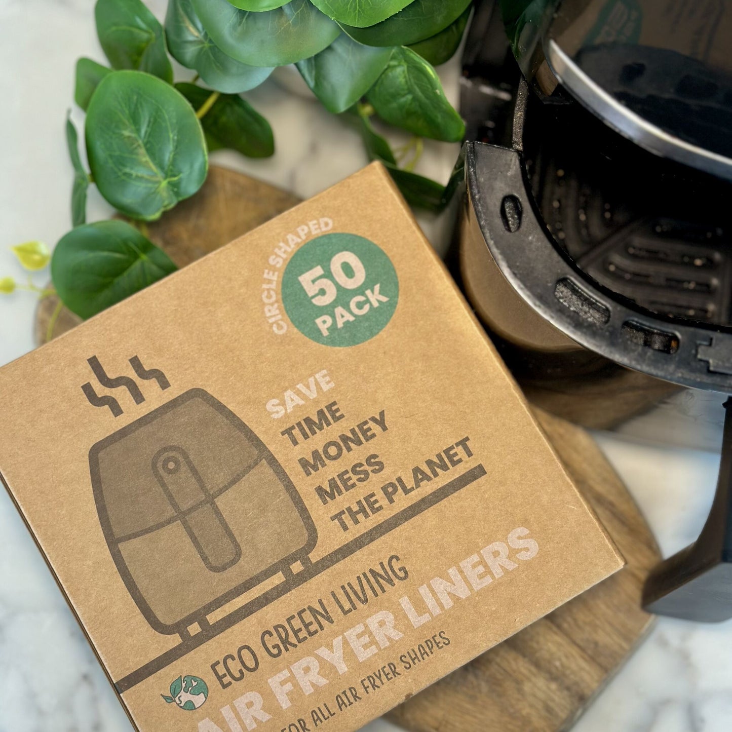 Air Fryer Liners 50 Papers, suitable for all air fryers - EcoGreenLiving