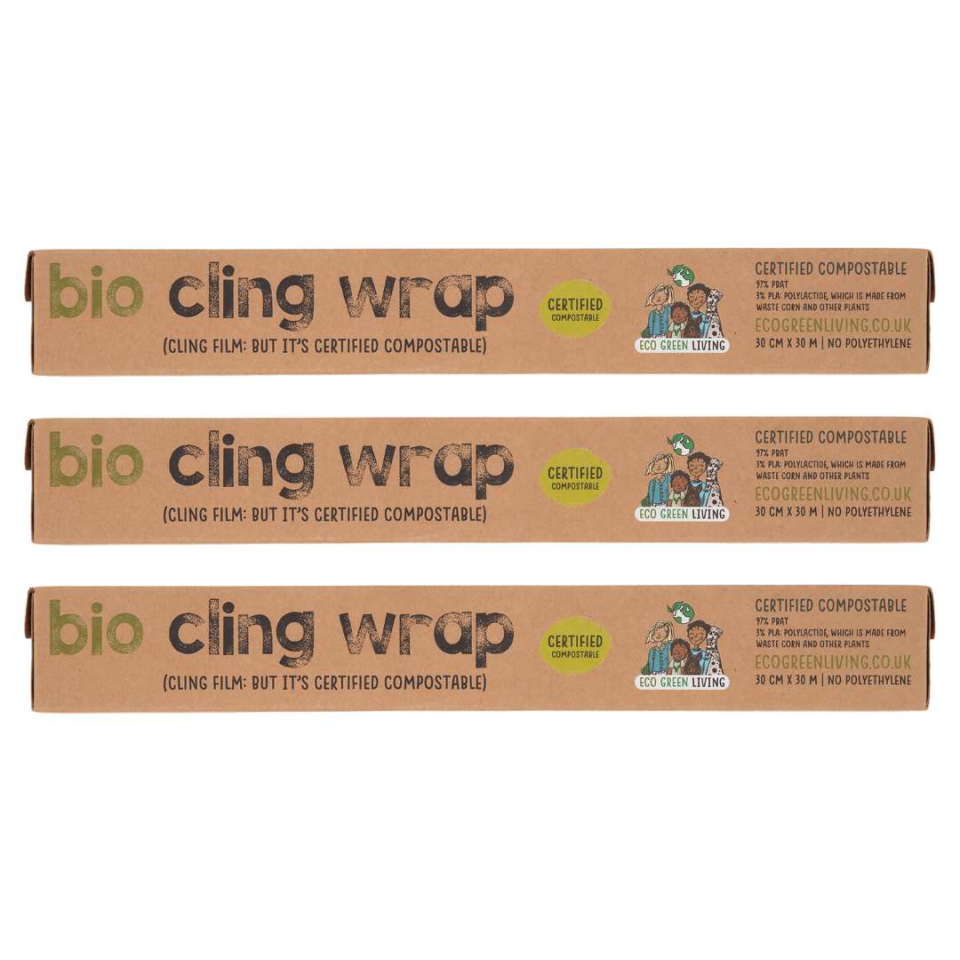 Compostable Cling Film Without The Plastic - Recycled Packaging - 3 x rolls 30cm x 30m - EcoGreenLiving
