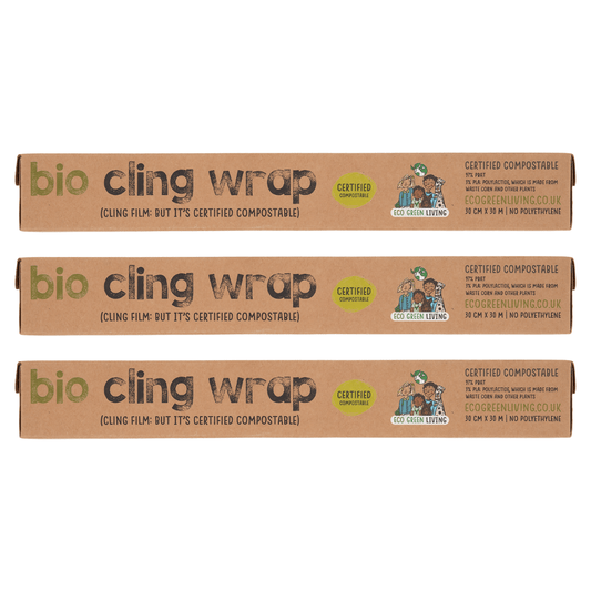 Compostable Cling Film Without The Plastic - Recycled Packaging - 3 x rolls 30cm x 30m - EcoGreenLiving