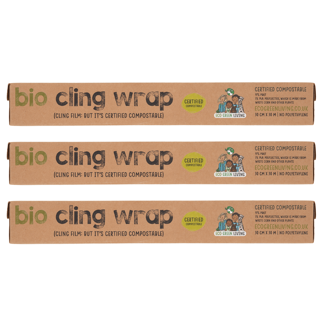 Compostable Cling Film Without The Plastic - Recycled Packaging - 3 x rolls 30cm x 30m - EcoGreenLiving