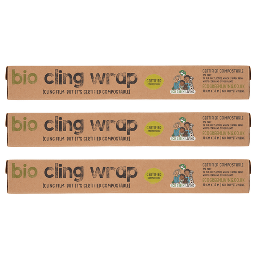 Compostable Cling Film Without The Plastic - Recycled Packaging - 3 x rolls 30cm x 30m - EcoGreenLiving
