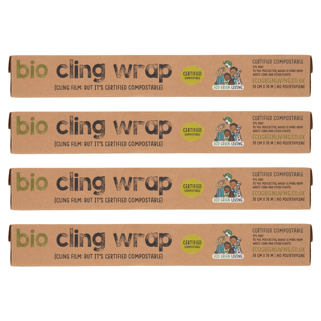 Compostable Cling Film Without The Plastic - Recycled Packaging - 4 x rolls 30cm x 30m - EcoGreenLiving
