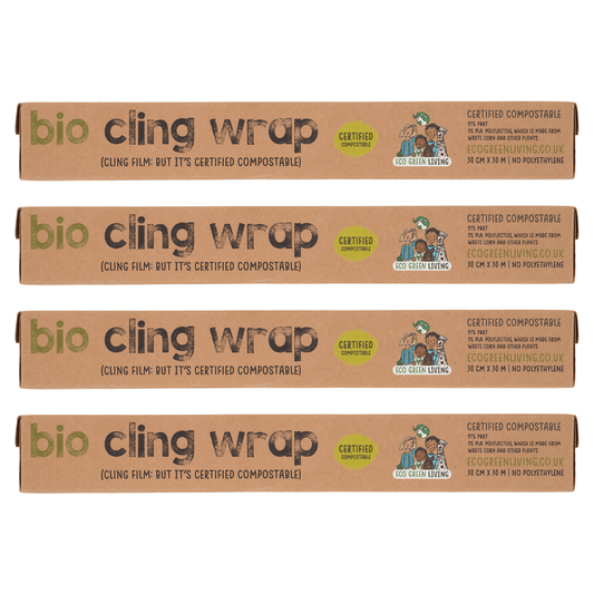 Compostable Cling Film Without The Plastic - Recycled Packaging - 4 x rolls 30cm x 30m - EcoGreenLiving