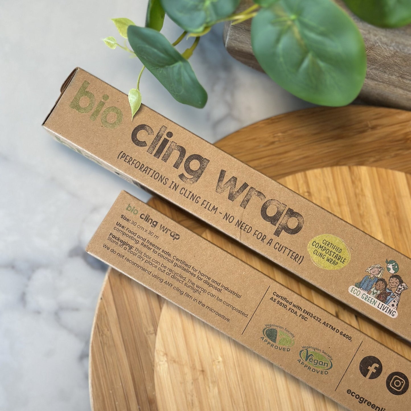 Compostable Cling Film - Zero Plastic - Recycled Packaging - 1 x 30m roll - EcoGreenLiving