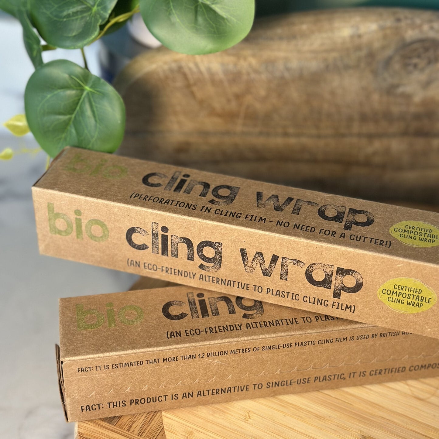 Compostable Cling Film - Zero Plastic - Recycled Packaging - 1 x 30m roll - EcoGreenLiving