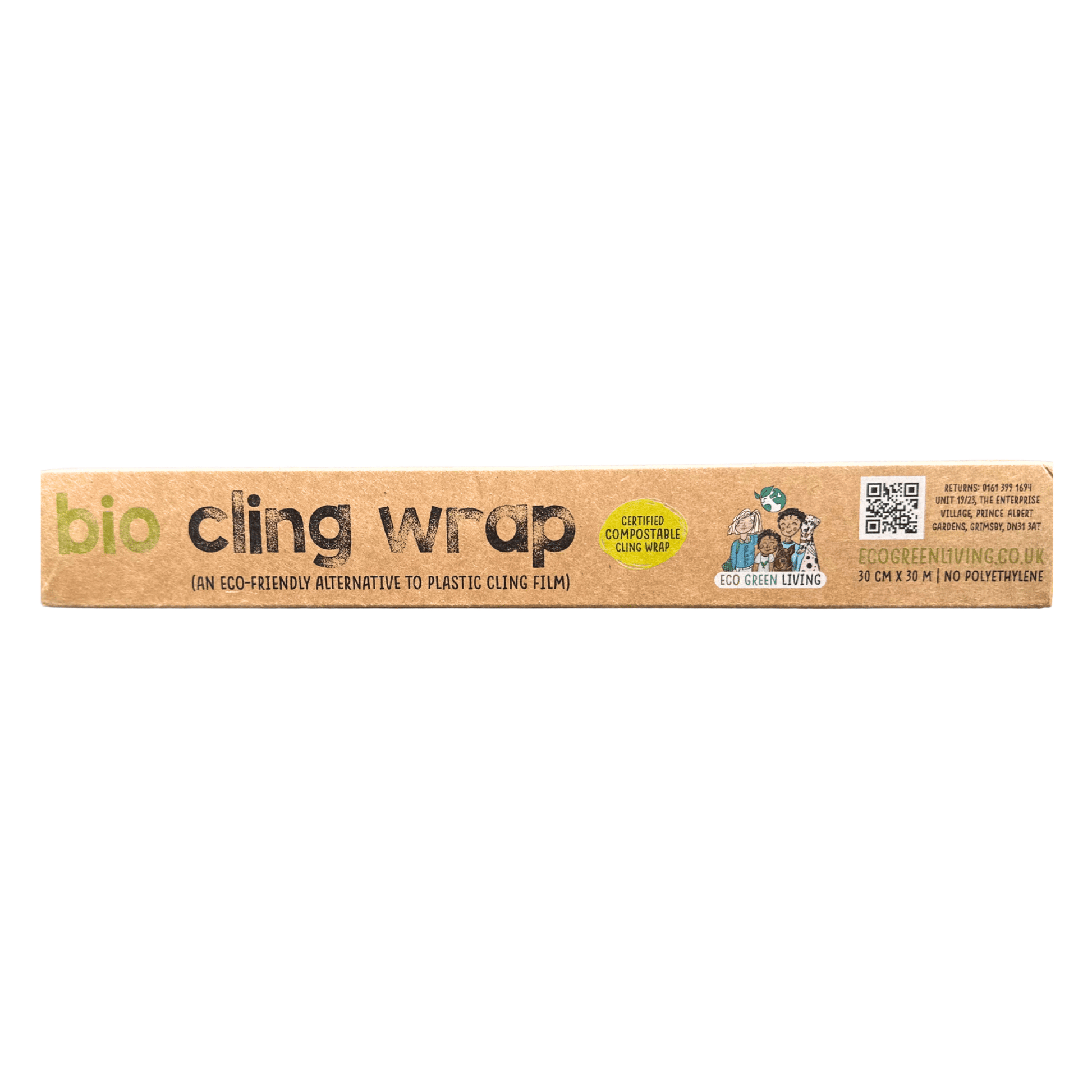 Compostable Cling Film - Zero Plastic - Recycled Packaging - 1 x 30m roll - EcoGreenLiving