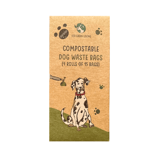 Compostable Dog Waste Bags - EGL - 4 Rolls of 15 Bags - 60 Bags - EcoGreenLiving