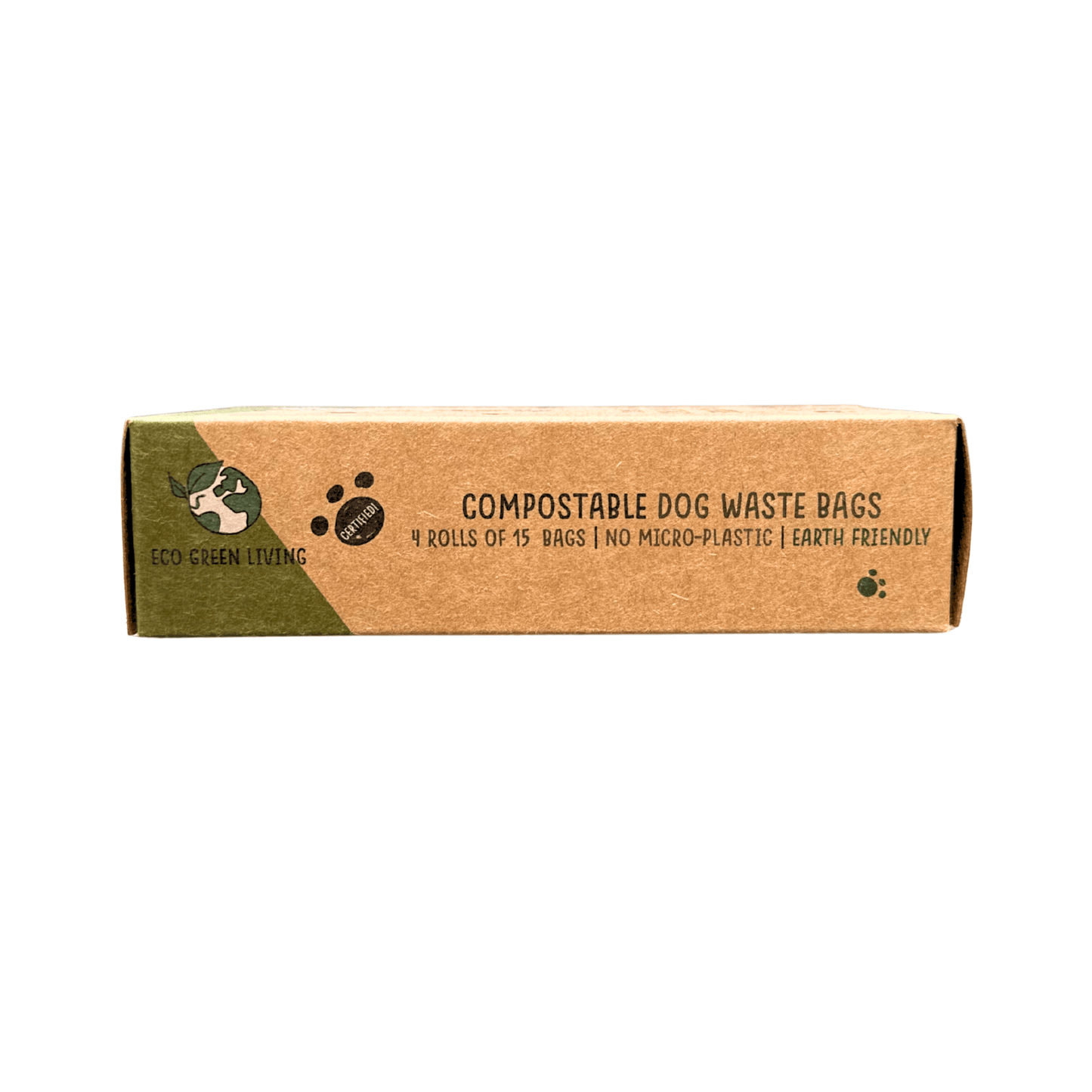 Compostable Dog Waste Bags - EGL - 4 Rolls of 15 Bags - 60 Bags - EcoGreenLiving