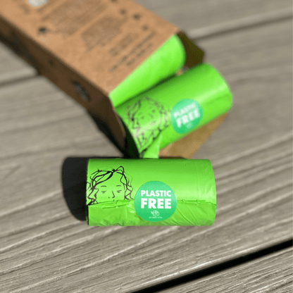 Compostable Dog Waste Bags - EGL - 4 Rolls of 15 Bags - 60 Bags - EcoGreenLiving