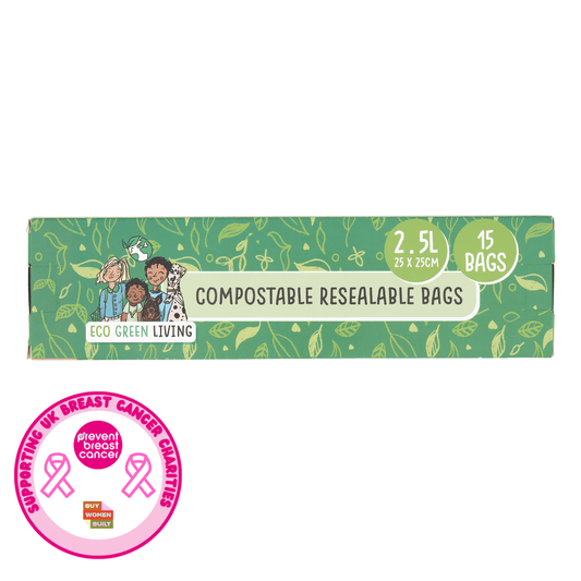 Compostable Resealable Zip lock Bags Large | 2.5 Litre (15 bags) - EcoGreenLiving