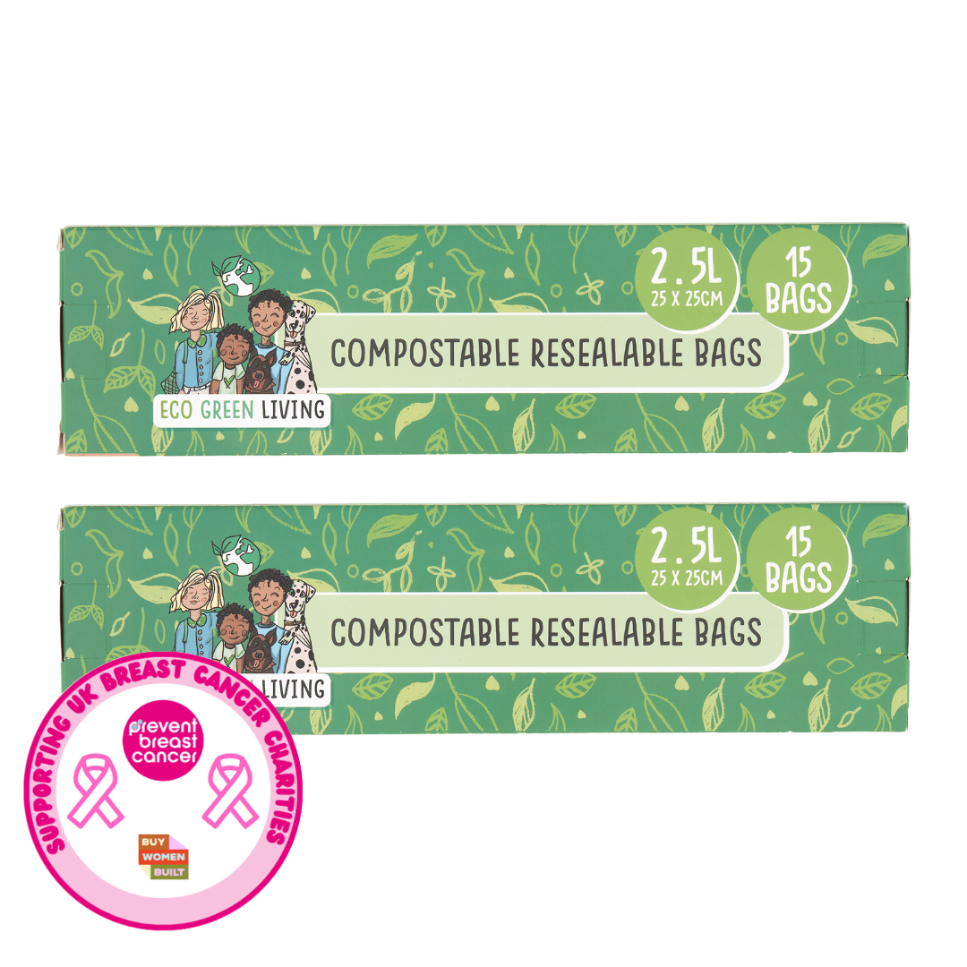 Compostable Resealable Zip lock Bags Large | 2.5 Litre (60 bags) - EcoGreenLiving