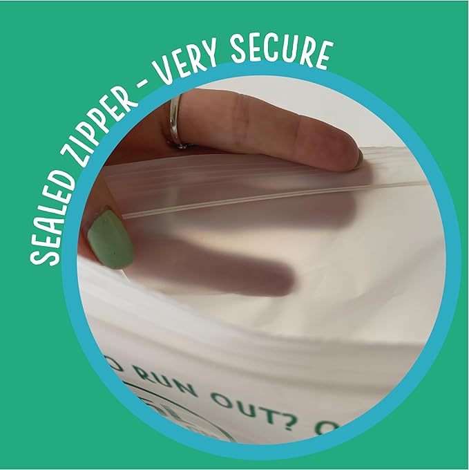 Compostable Resealable Zip lock Bags Large | 2.5 Litre (60 bags) - EcoGreenLiving