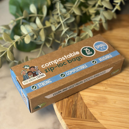 Compostable Resealable Zip Lock Bags Small | 0.5 Litre (25 bags) - EcoGreenLiving