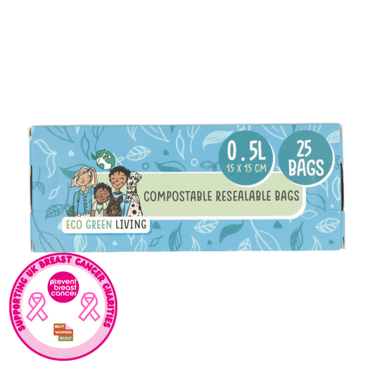 Compostable Resealable Zip Lock Bags Small | 0.5 Litre (25 bags) - EcoGreenLiving