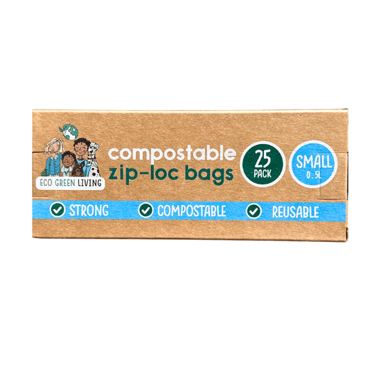 Compostable Resealable Zip Lock Bags Small | 0.5 Litre (25 bags) - EcoGreenLiving