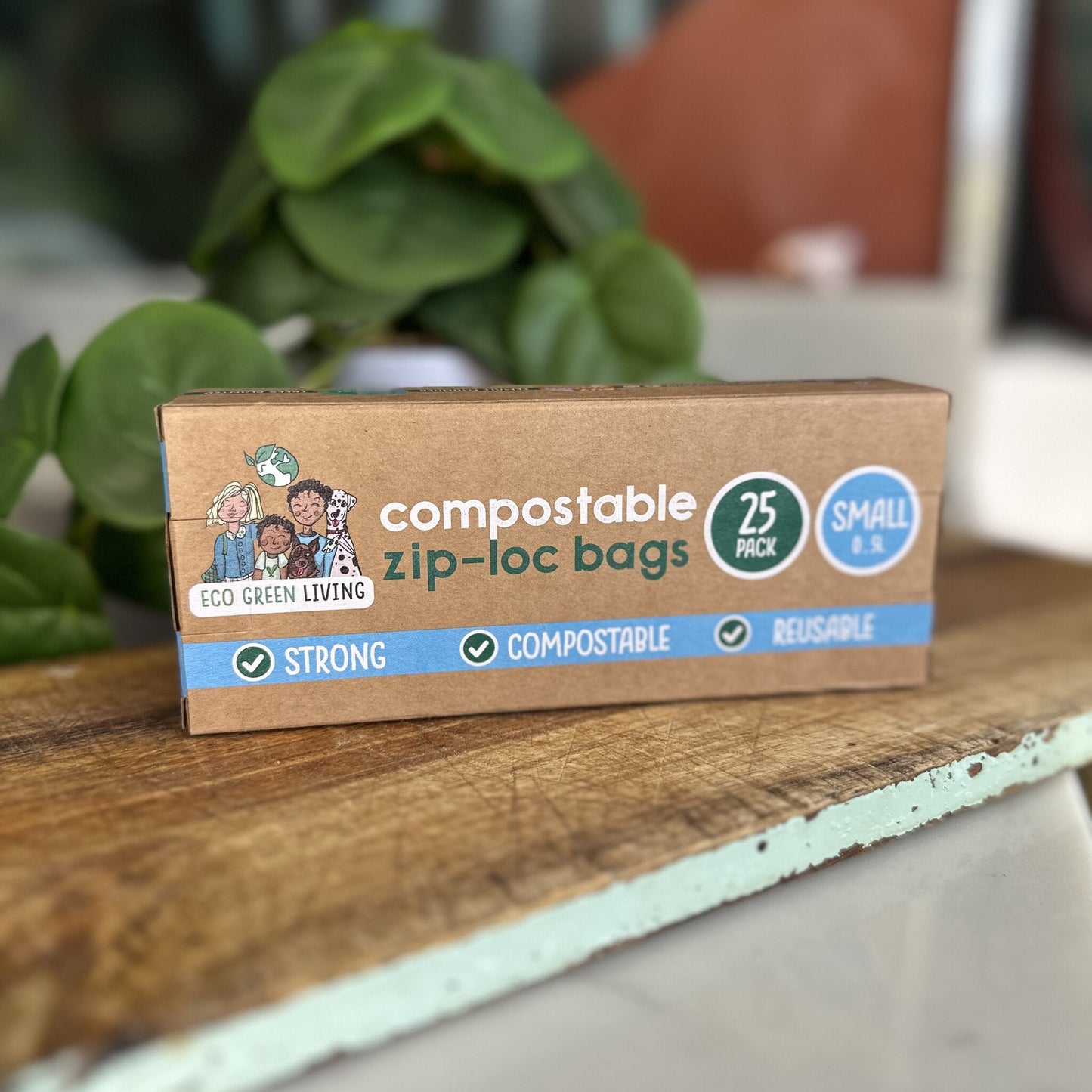 Compostable Resealable Zip Lock Bags Small | 0.5 Litre (25 bags) - EcoGreenLiving