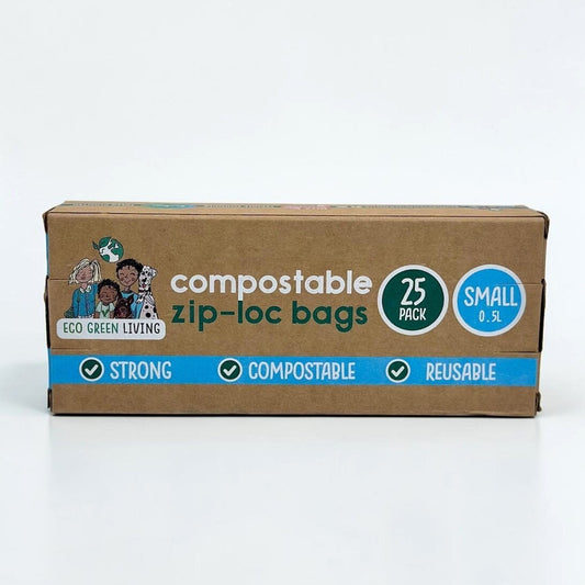 Compostable Resealable Zip Lock Bags Small | 0.5 Litre (25 bags) - EcoGreenLiving