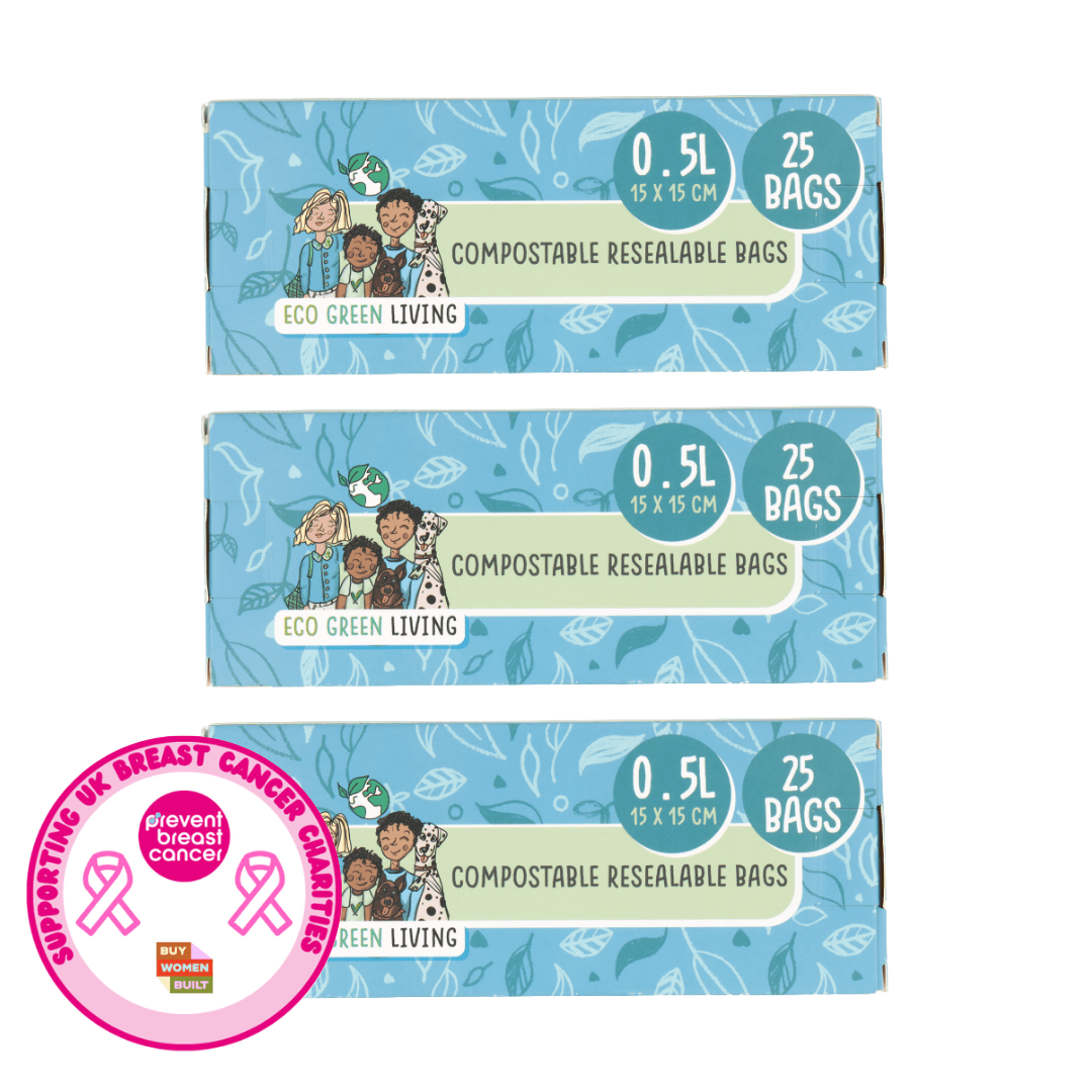 Compostable Resealable Zip lock Bags Small | 0.5 Litre (75 bags) - EcoGreenLiving
