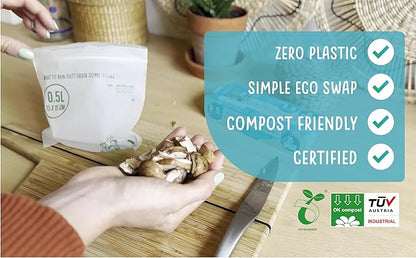 Compostable Resealable Zip lock Bags Small | 0.5 Litre (75 bags) - EcoGreenLiving