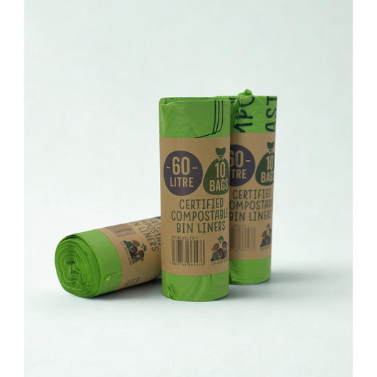 60L Compostable Waste Bags | 1 Roll of 10 Bags | Eco Green Living
