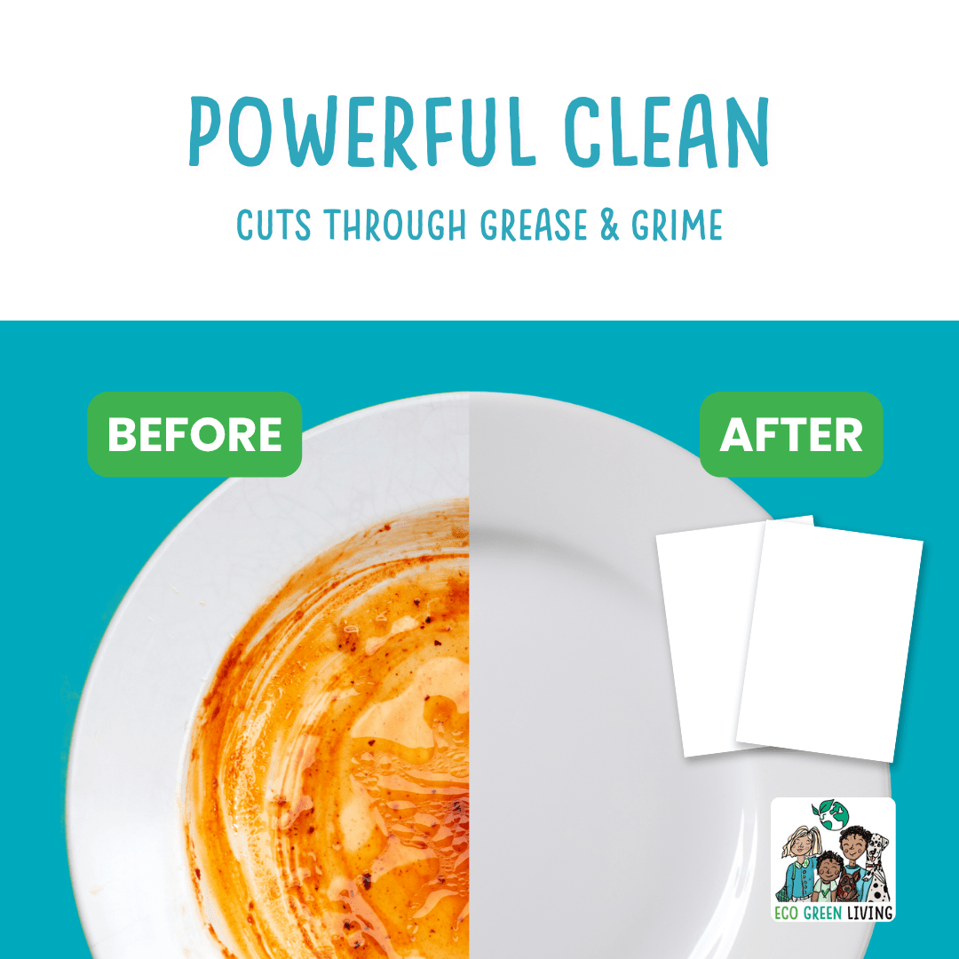 Eco Green Living Dishwasher Sheets – Lemon Scent | 2 Pack | 80 sheets - EcoGreenLiving