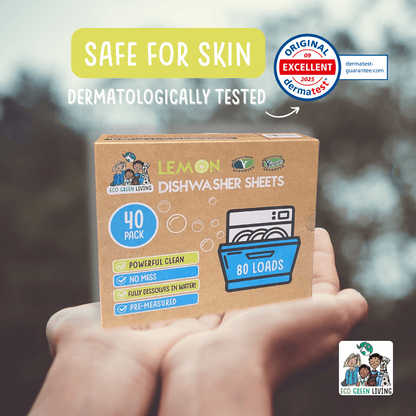 Eco Green Living Dishwasher Sheets – Lemon Scent | 2 Pack | 80 sheets - EcoGreenLiving