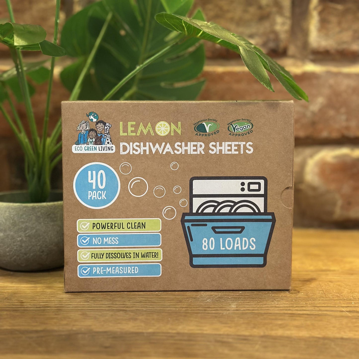 Eco Green Living Dishwasher Sheets – Lemon Scent | 40 Sheets - EcoGreenLiving