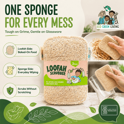 Loofah Scrubber 2 Pack - EcoGreenLiving