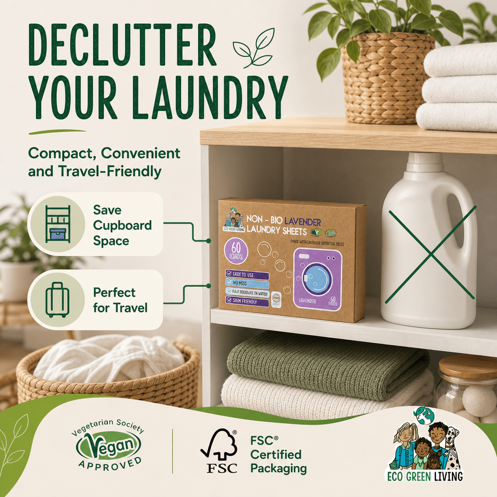 Non-Bio Laundry Detergent Sheets (Lavender) 60 x 2, 120 sheets - EcoGreenLiving