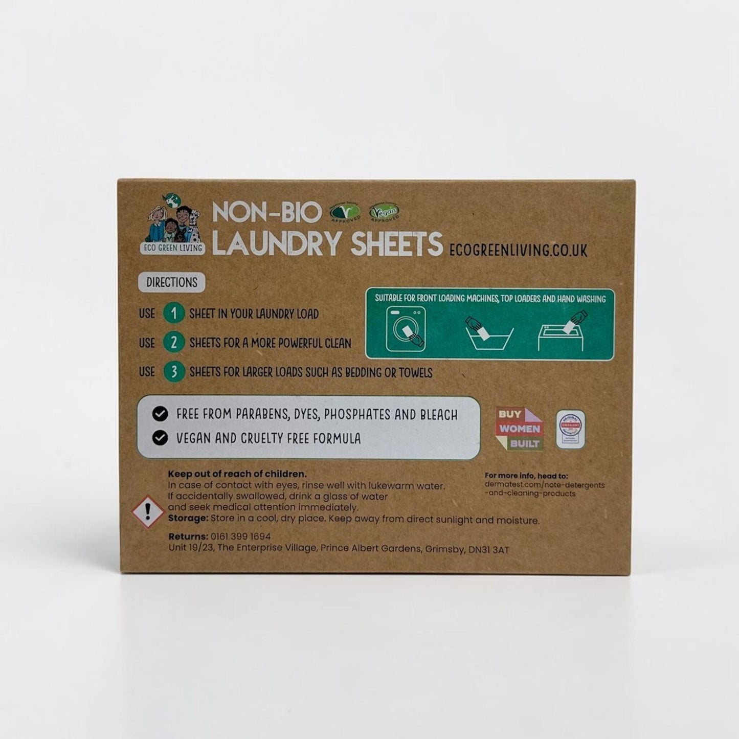Non-Bio Laundry Detergent Sheets x 60 (Fragrance-Free) Eco Green Living - EcoGreenLiving