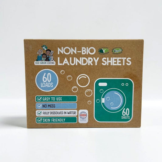 Non-Bio Laundry Detergent Sheets x 60 (Fragrance-Free) Eco Green Living - EcoGreenLiving