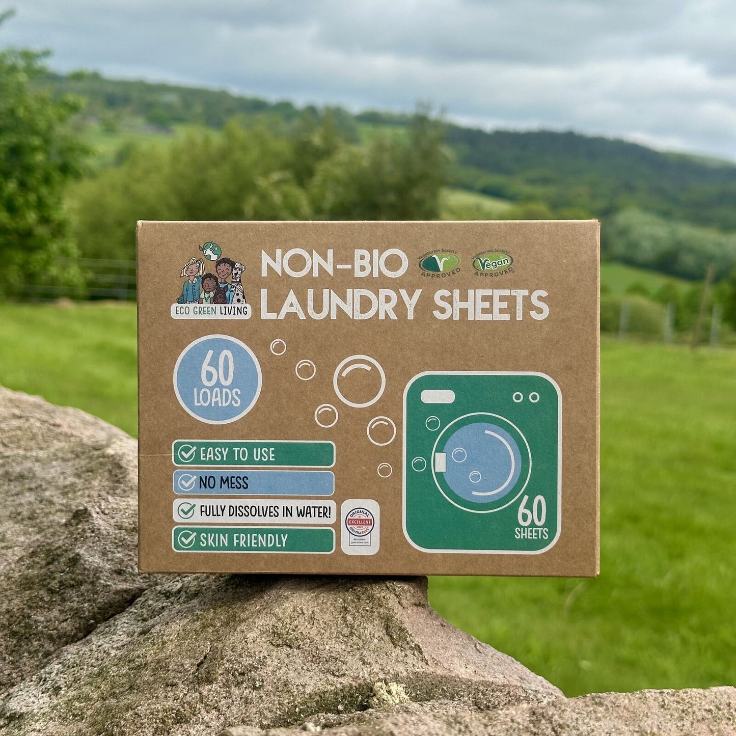 Non-Bio Laundry Detergent Sheets x 60 (Fragrance-Free) Eco Green Living - EcoGreenLiving