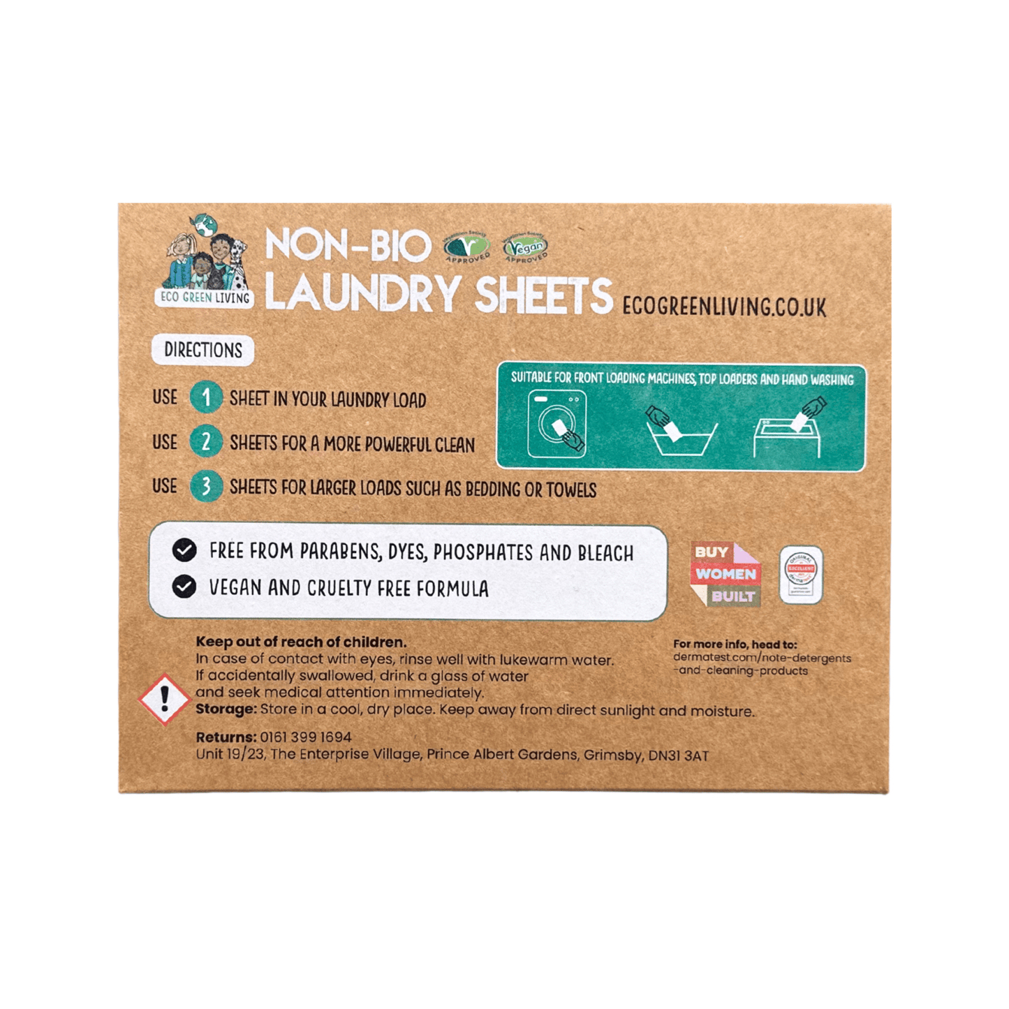 Non-Bio Laundry Detergent Sheets x 60 (Fragrance-Free) Eco Green Living - EcoGreenLiving