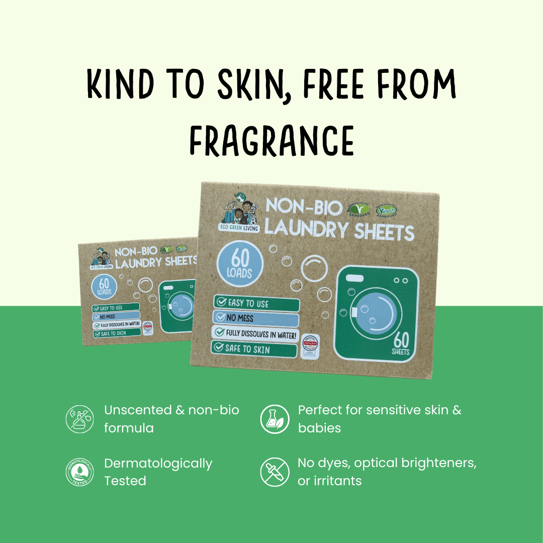 Non - Bio Laundry Detergent Sheets x 60 (Fragrance - Free) Eco Green Living - EcoGreenLiving