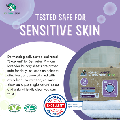 Non - Bio Laundry Detergent Sheets x 60 (Lavender) Eco Green Living - EcoGreenLiving