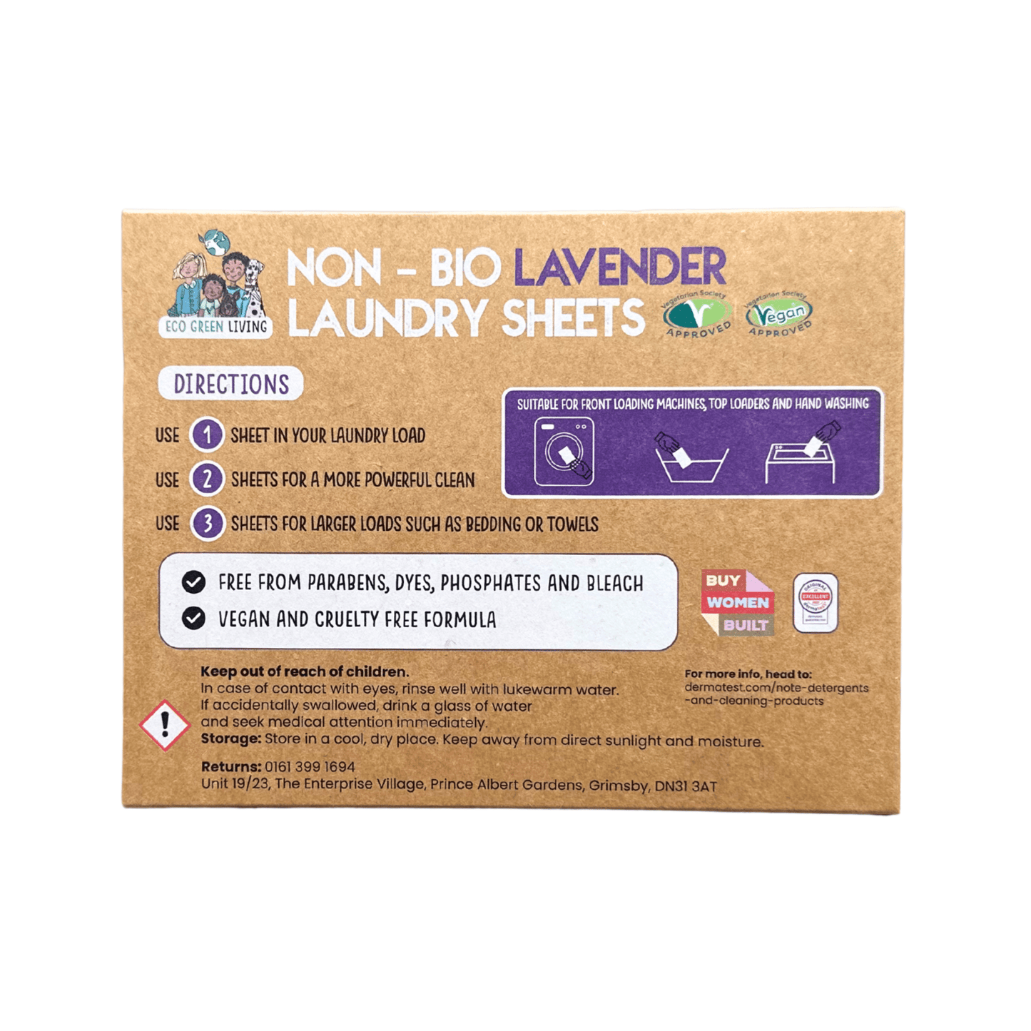 Non-Bio Laundry Detergent Sheets x 60 (Lavender) Eco Green Living - EcoGreenLiving