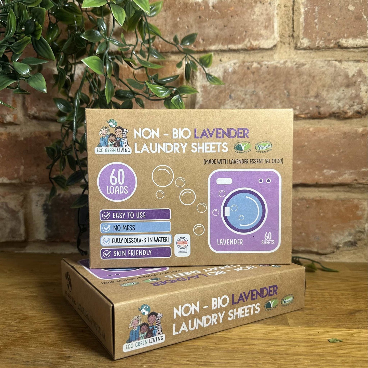 Non-Bio Laundry Detergent Sheets x 60 (Lavender) Eco Green Living - EcoGreenLiving