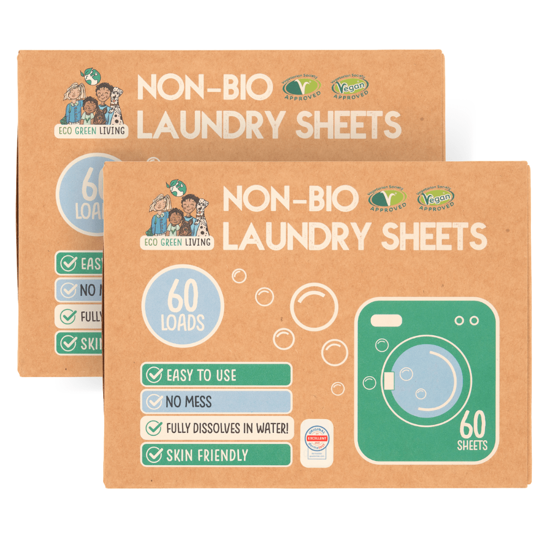 Non-Bio Laundry Sheets (Un-scented) 60 x 2, 120 sheets - EcoGreenLiving