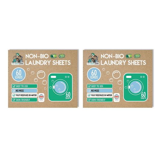 Non - Bio Laundry Sheets (Un - scented) 60 x 2, 120 sheets - EcoGreenLiving