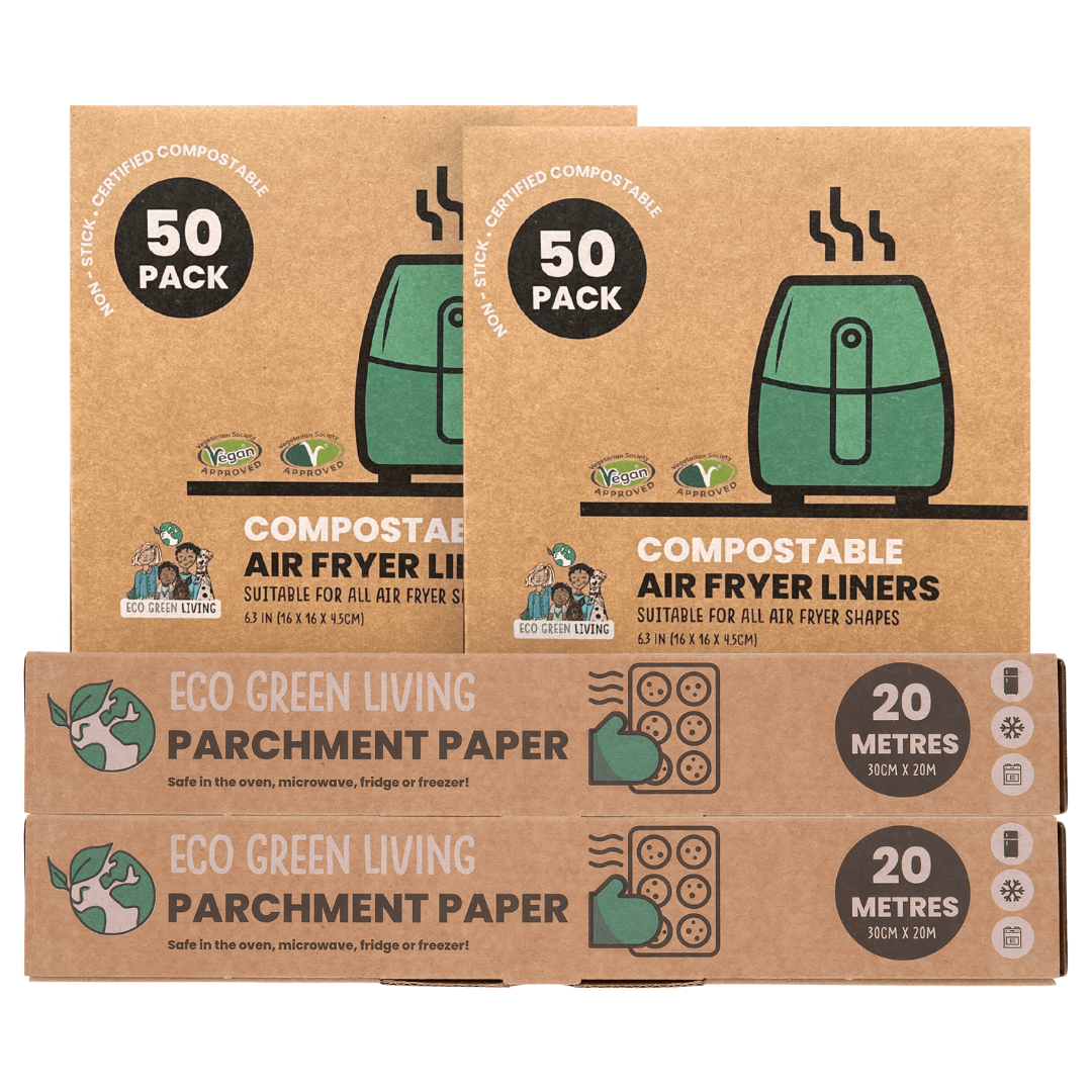 Parchment Paper x2 rolls and Air Fryer Liners 2x50 Papers - EcoGreenLiving